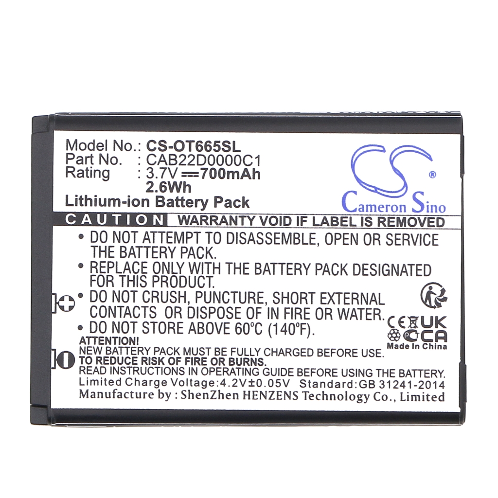 Mobile Phone Battery Alcatel One Touch 665