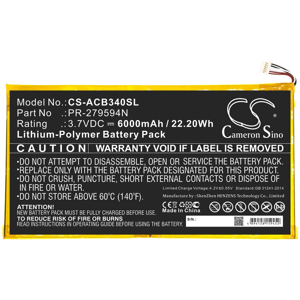 Tabletbatteri Acer CS-ACB340SL
