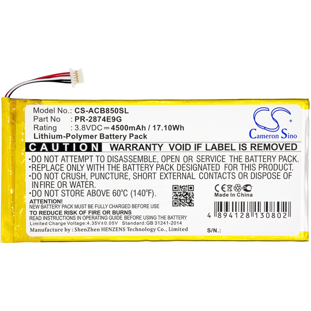 Tabletbatteri Acer CS-ACB850SL