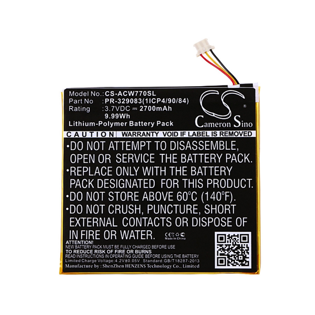 Tabletbatteri Acer CS-ACW770SL