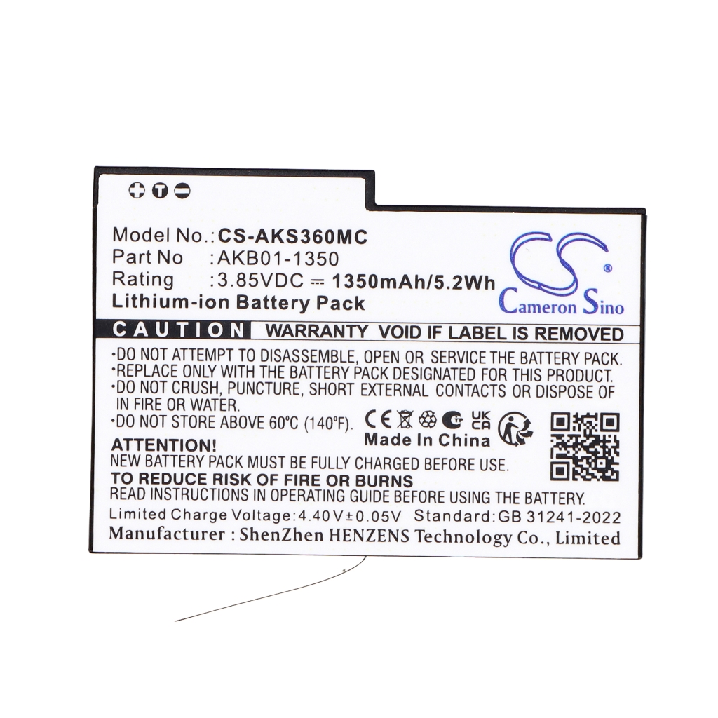 Batteri kompatibel med Akaso CS-AKS360MC