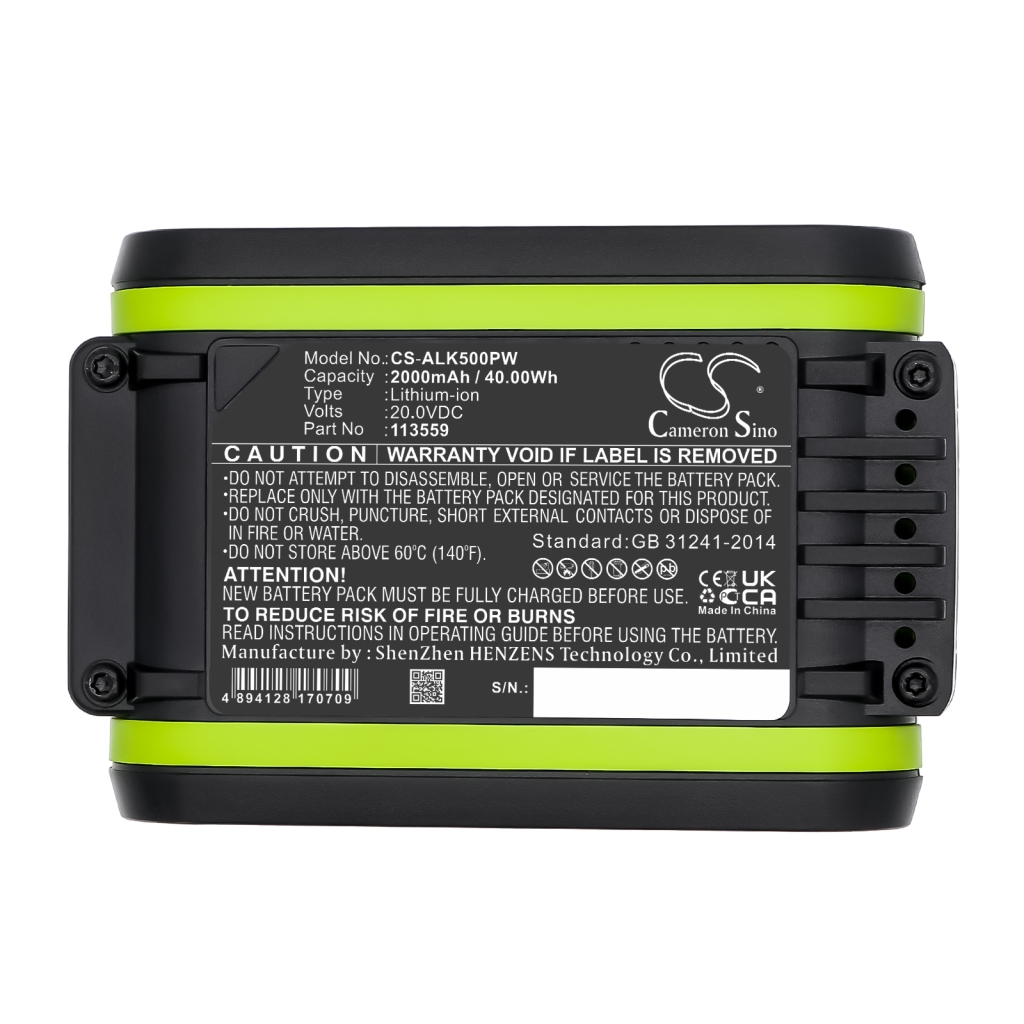 Batteri kompatibel med Worx Al-ko Rockwell Pattfield CS-ALK500PW
