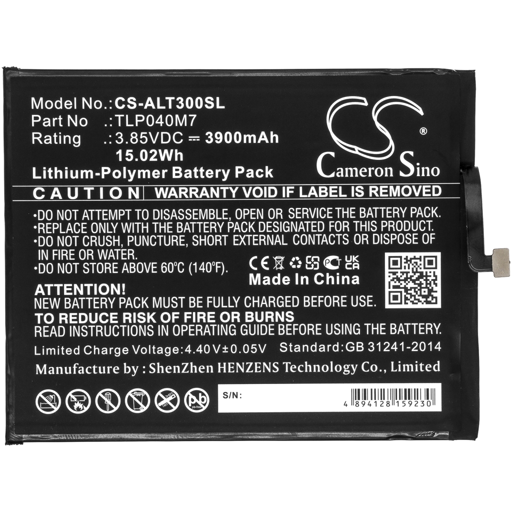 Tabletbatteri Alcatel CS-ALT300SL