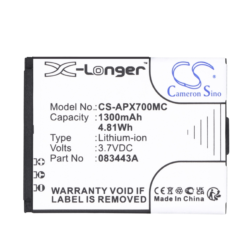 CS-APX700MC front label close-up 1300mAh Li-ion