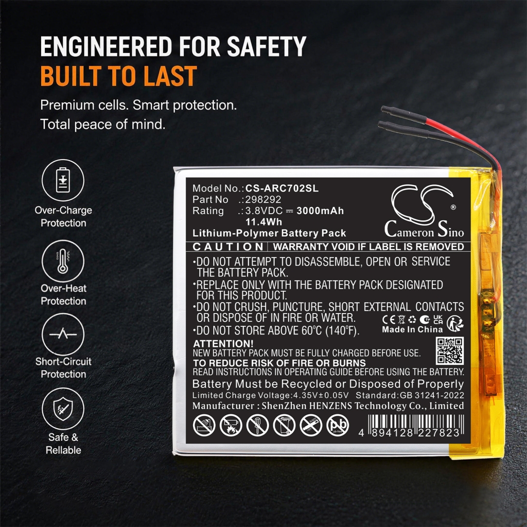 Batteri kompatibel med Archos CS-ARC702SL