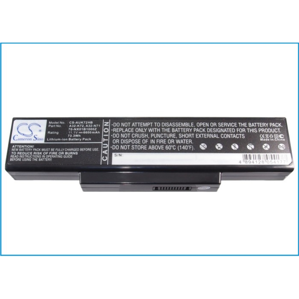 Notebookbatteri Asus K72N
