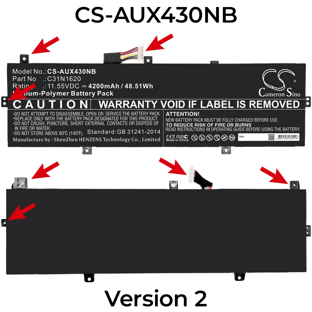 Notebookbatteri Asus ZenBook UX3430UN
