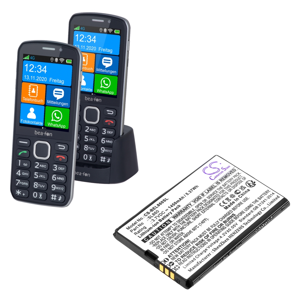 Mobiltelefonbatteri Bea-fon CS-BEL860SL