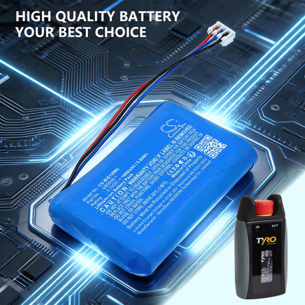 Batteri kompatibel med Tyro CS-BIS100BL