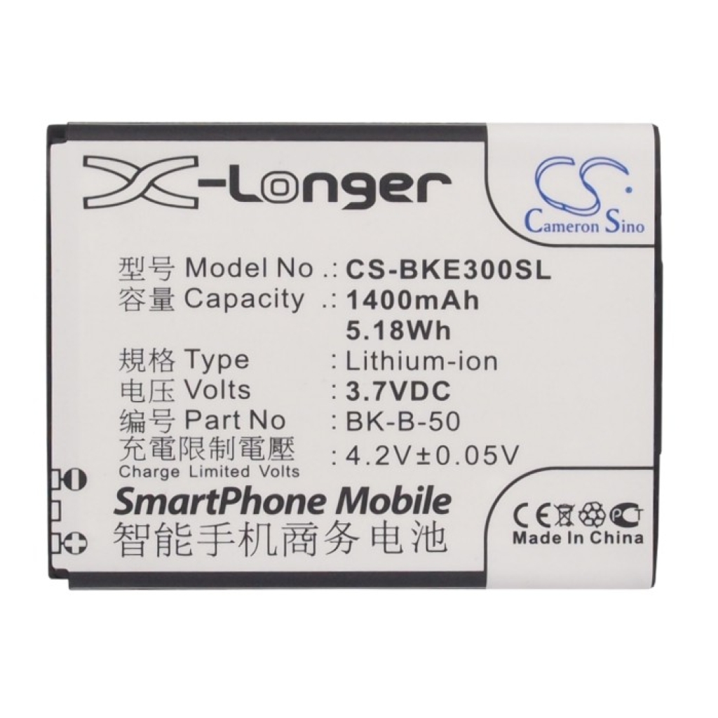 Cameron Sino / X-Longer CS-BKE300SL — forsidevisning, tosproget etiket 3,7V 1400mAh