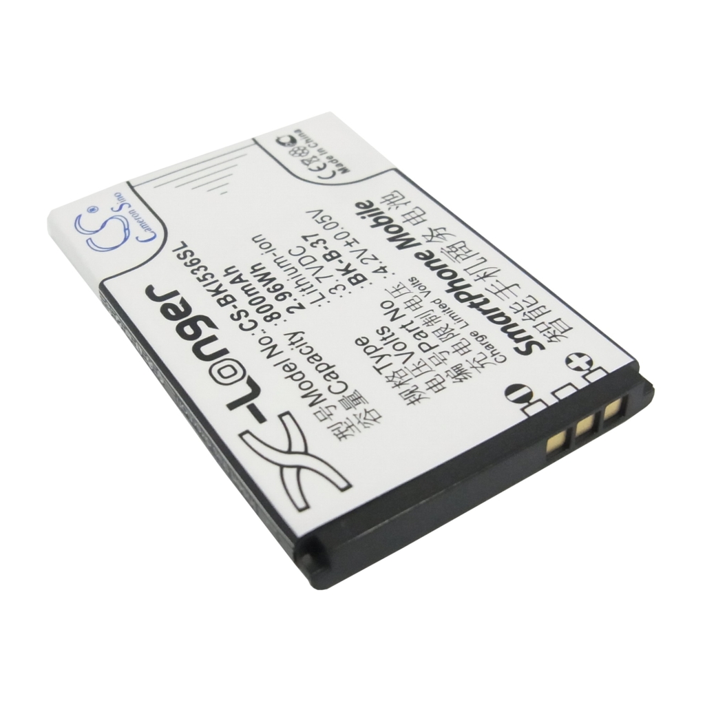 CS-BKI536SL modsat side skråt, spejlvendt etiket, 3,7V 800mAh BK-B-37 omvendt