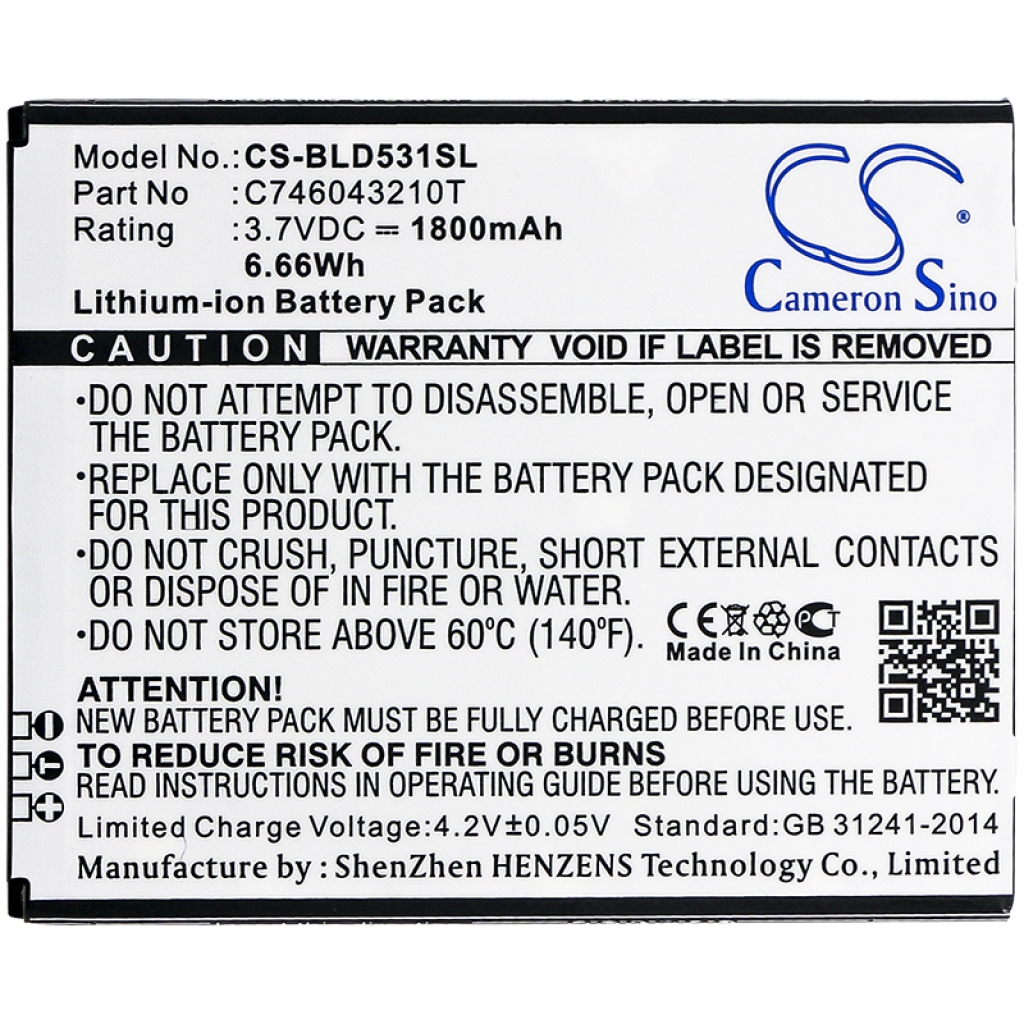 Mobiltelefonbatteri BLU CS-BLD531SL
