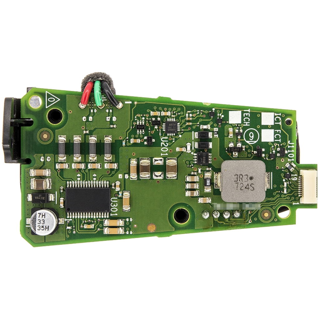 Nærbillede af PCB-kort med SMD-komponenter fra batteripakken