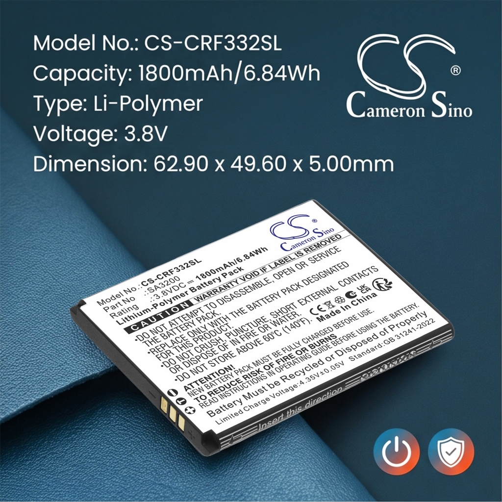 Batterier kompatibel med Consumer Cellular Iris Flip CS-CRF332SL