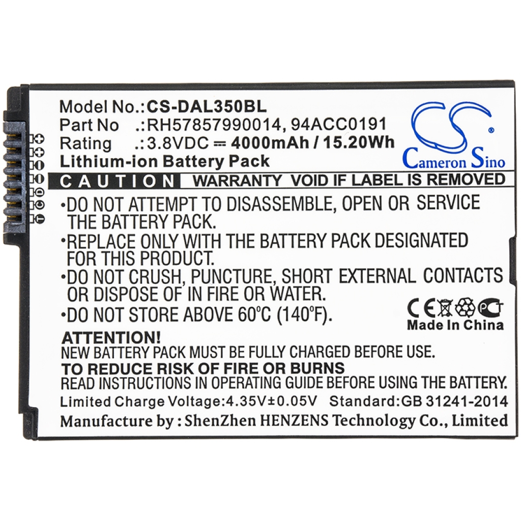 Batteri kompatibel med Datalogic CS-DAL350BL