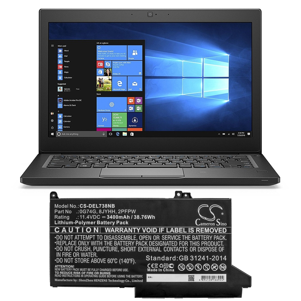 Notebookbatteri DELL CS-DEL738NB