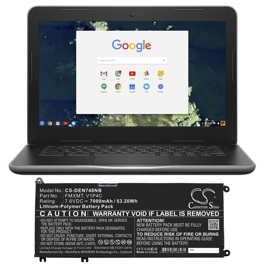 Notebookbatteri DELL Chromebook 13 3380