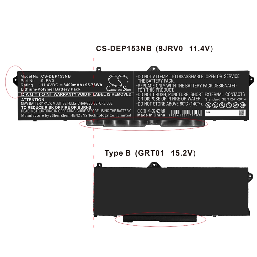 Batterier Erstatter 9JRV0