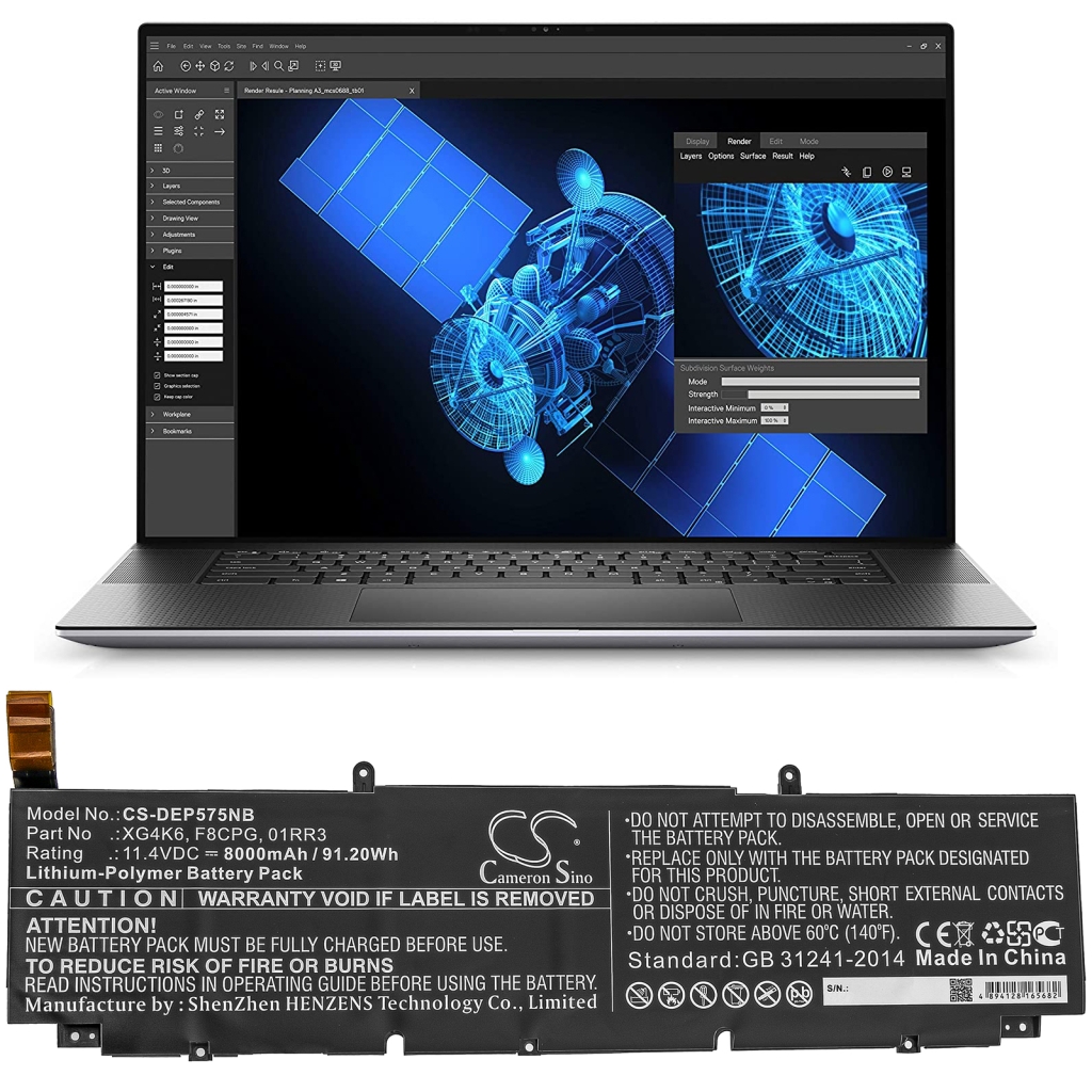 Notebookbatteri DELL CS-DEP575NB