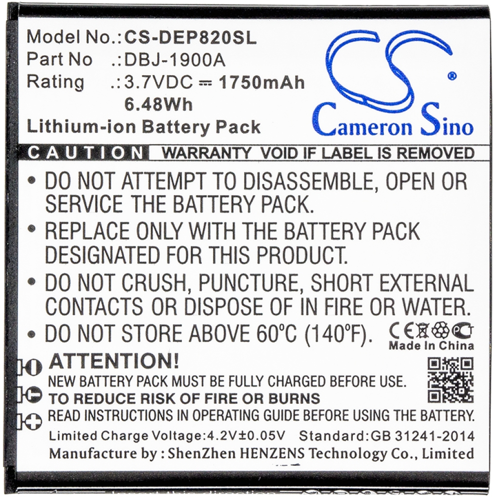 Mobiltelefonbatteri Doro CS-DEP820SL