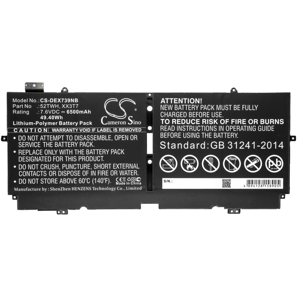 Notebookbatteri DELL CS-DEX739NB