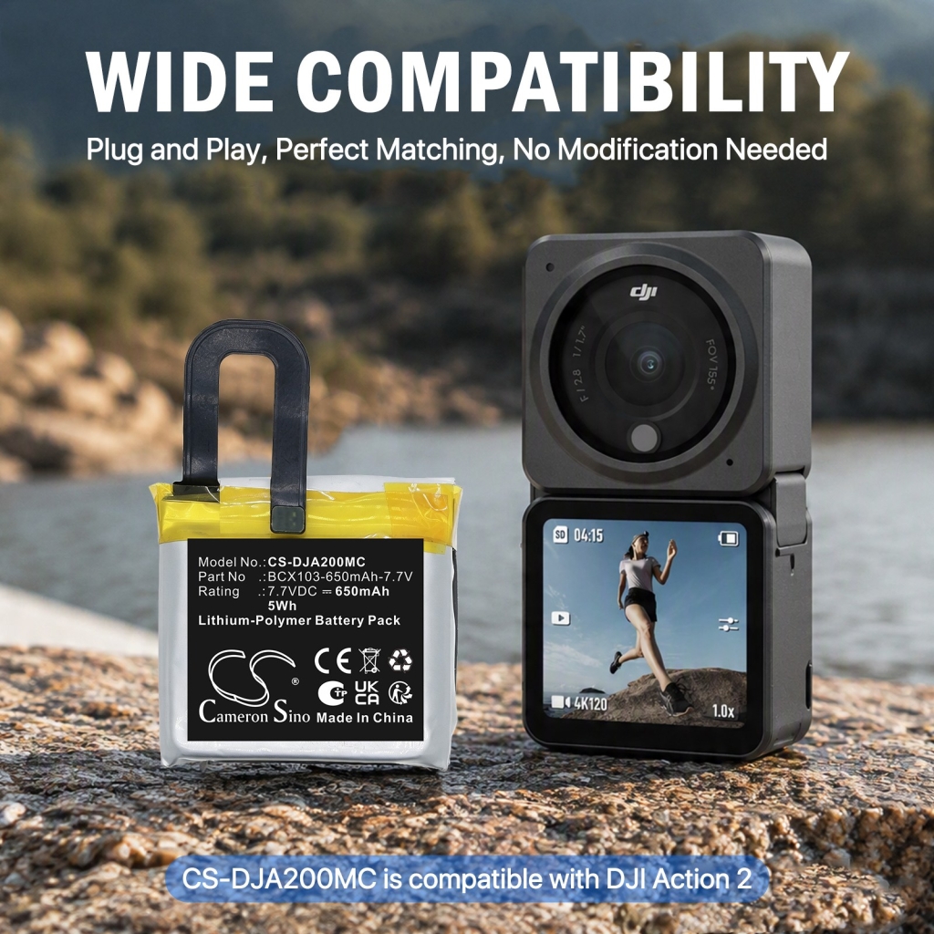 Batterier kompatibel med DJI Action 2 CS-DJA200MC