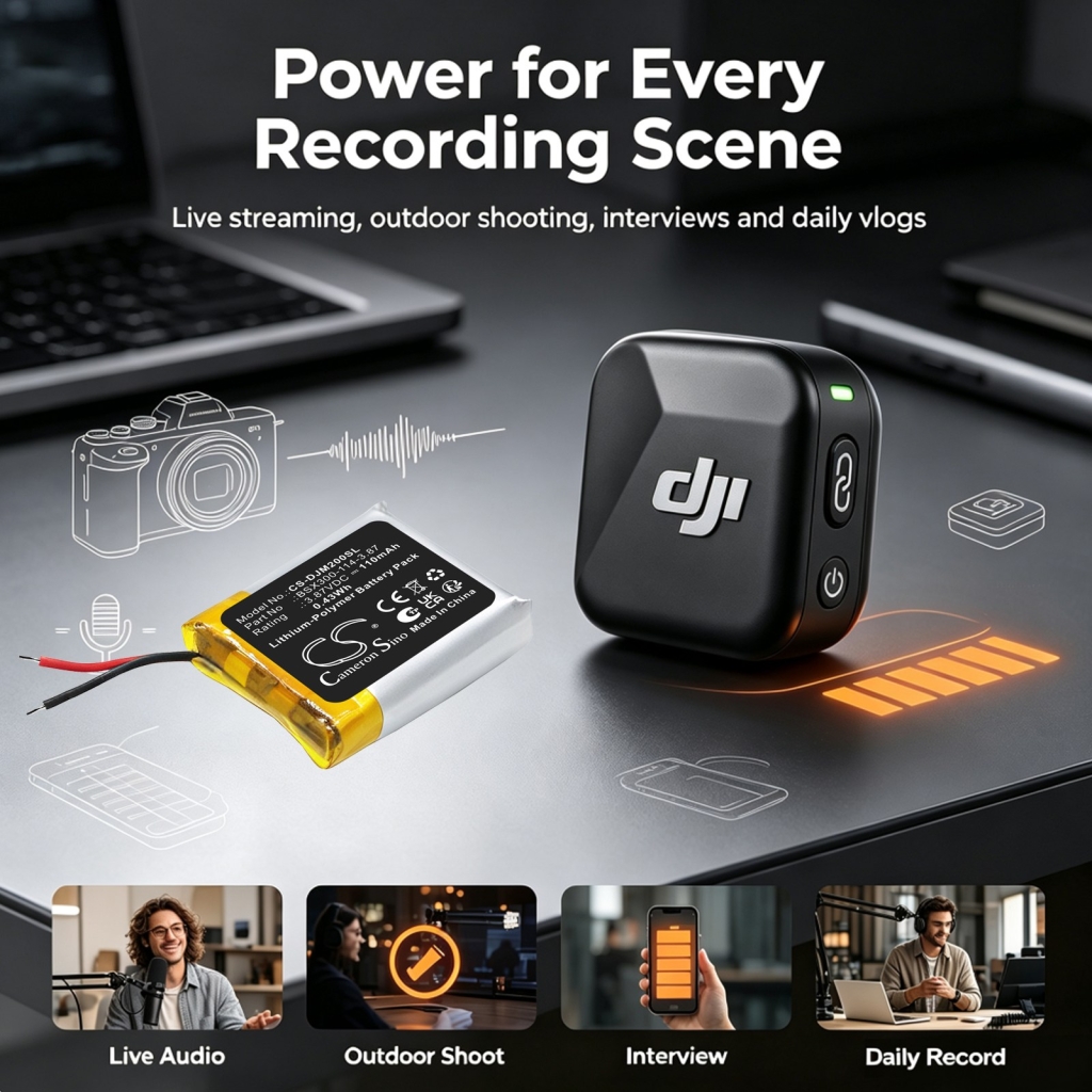Batterier kompatibel med DJI Mic Mini CS-DJM200SL