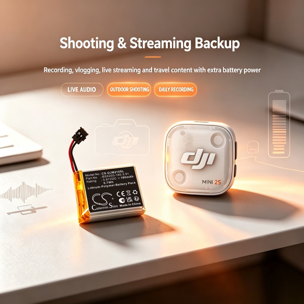 Batterier kompatibel med DJI Mic Mini 2S CS-DJM210SL