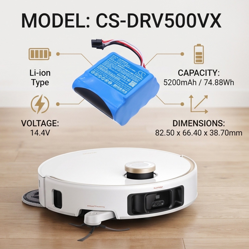 Batteri kompatibel med Mova CS-DRV500VX