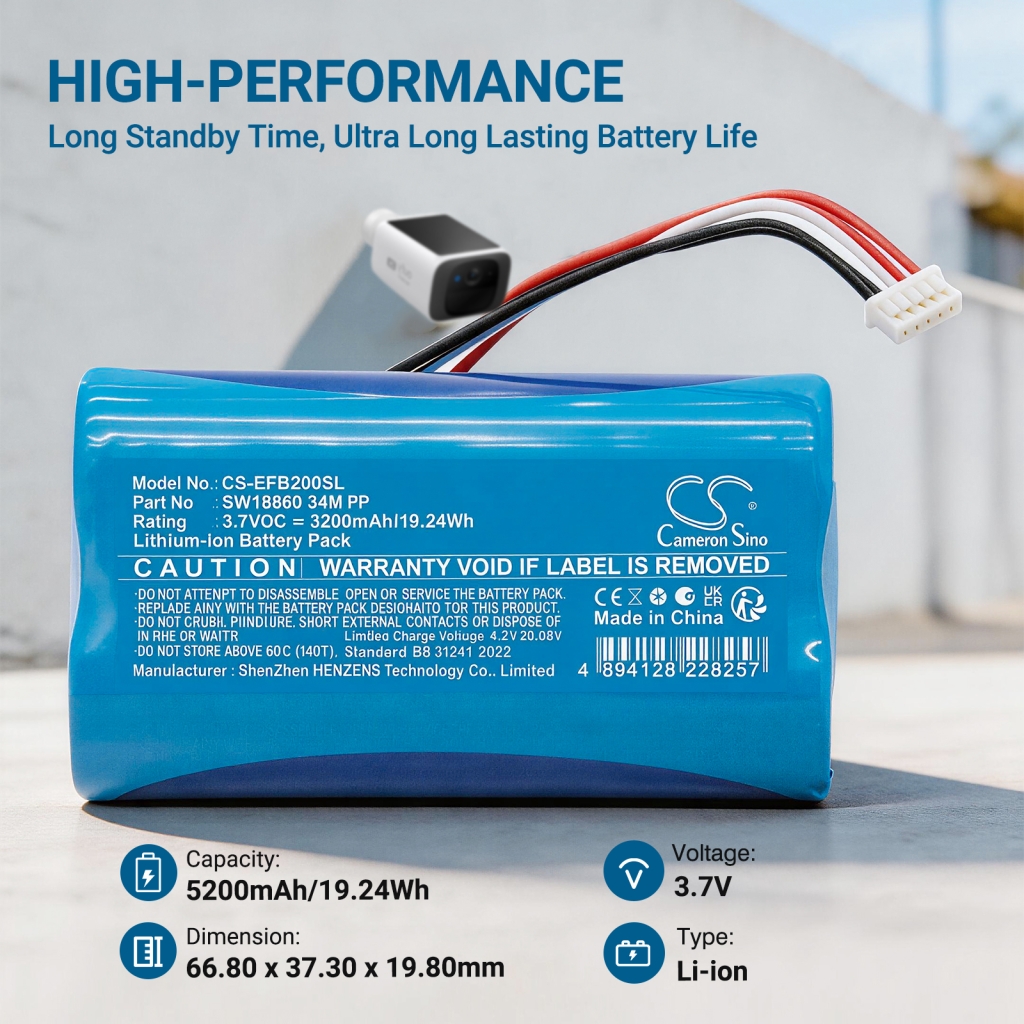 Cameron Sino CS-EFB200SL 3200mAh promobillede med sikkerhedskamera