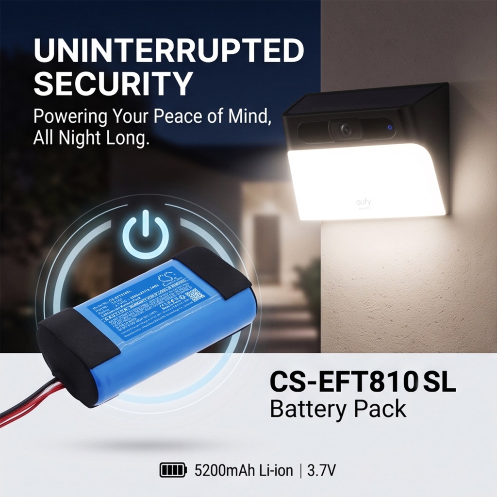 Batterier kompatibel med Eufy S120 Solar Wall Light Cam CS-EFT810SL