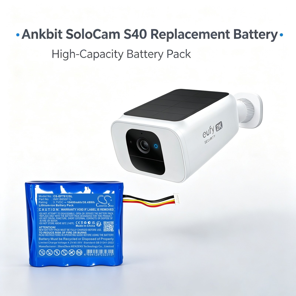 Batterier kompatibel med Eufy SoloCam S40 S40 Solar CS-EFT812SL