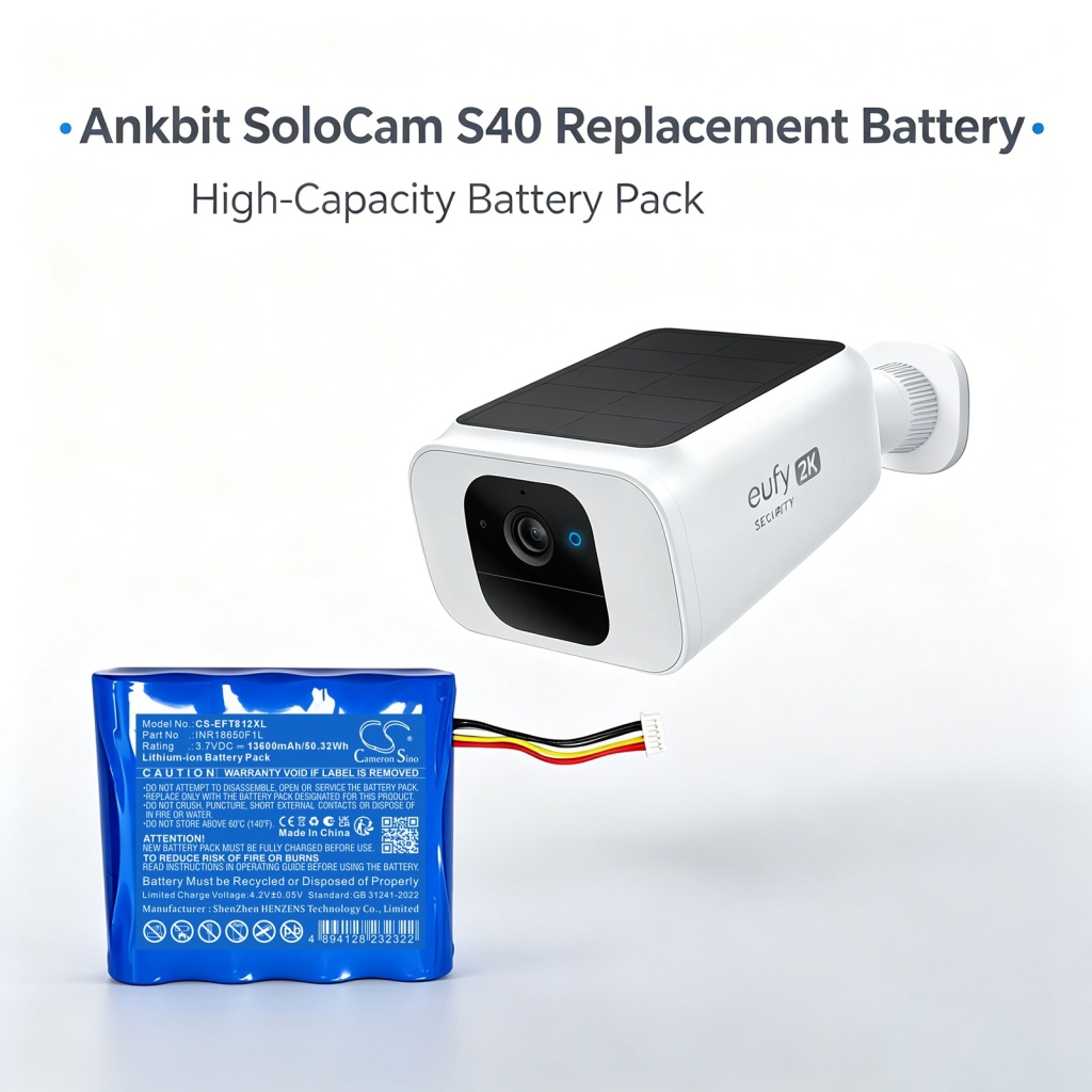 Batterier kompatibel med Eufy SoloCam S40 S40 Solar CS-EFT812XL