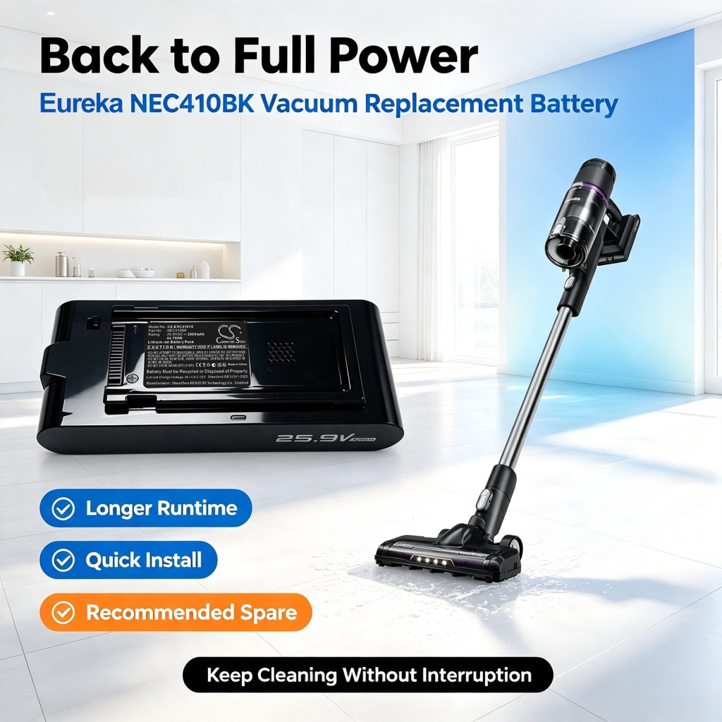 Batterier kompatibel med Eureka NEC410BKC NEC410BKC CS-ERC410VX