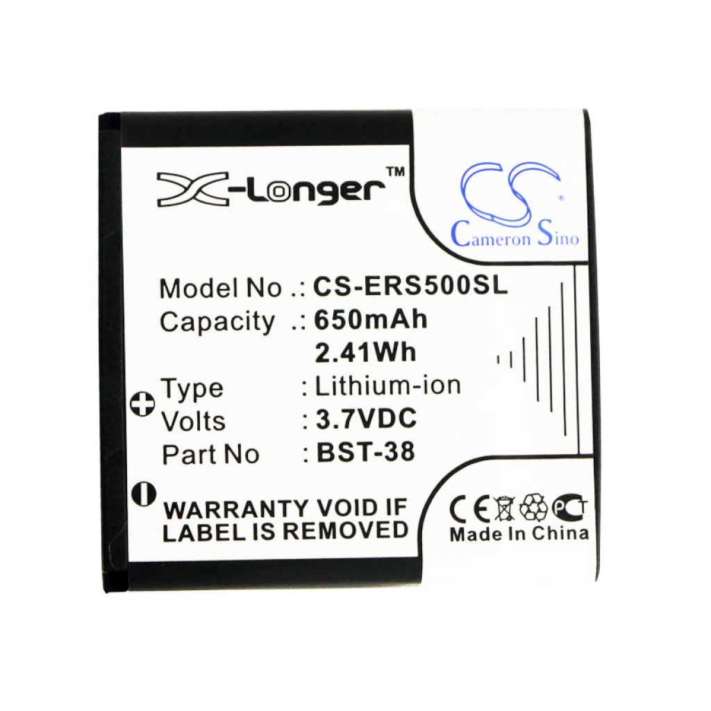 Batteri kompatibel med Sony Ericsson CS-ERS500SL