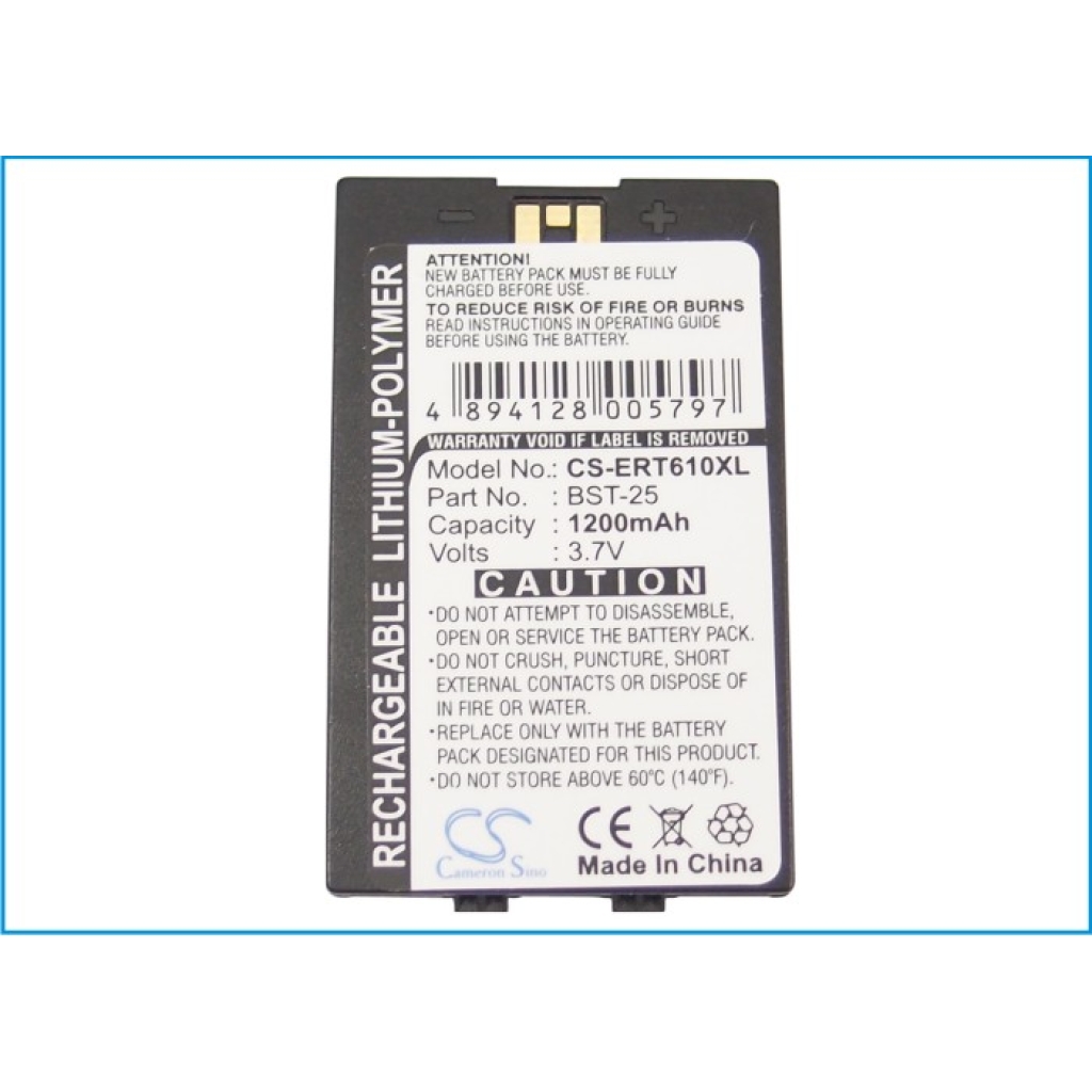 Batteri kompatibel med Sony Ericsson CS-ERT610XL