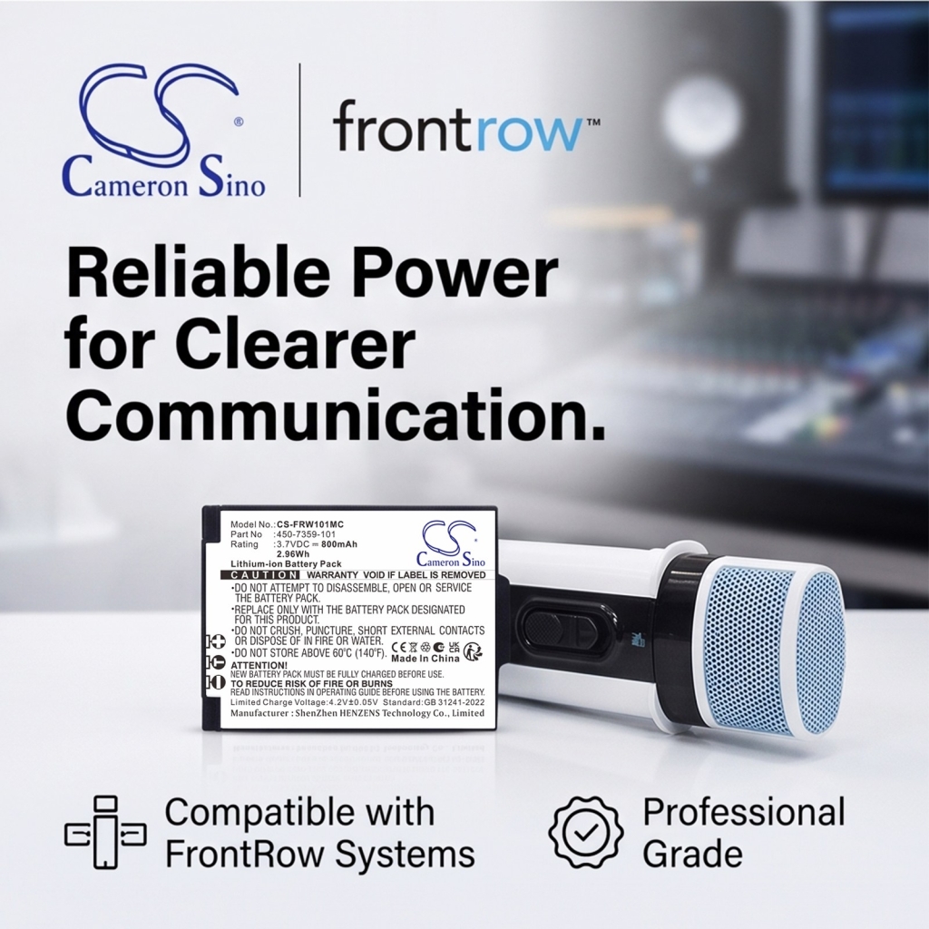 Batterier kompatibel med FrontRow Juno ISM-01 ISM-01 Pass-Around Microphone ITM-01 Pendant Microphone CS-FRW101MC