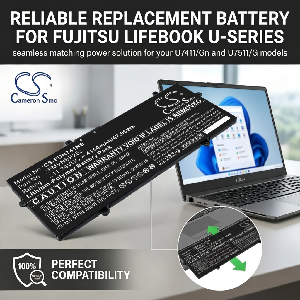 Batterier kompatibel med Fujitsu LifeBook U7411/G U7511/G CS-FUH741NB