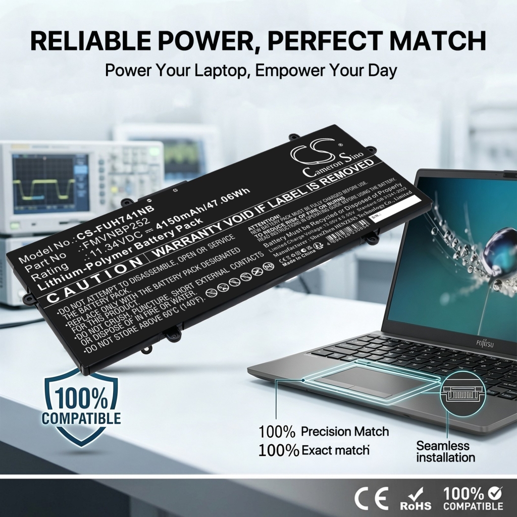 Batterier kompatibel med Fujitsu LifeBook U7411/G U7511/G CS-FUH741NB