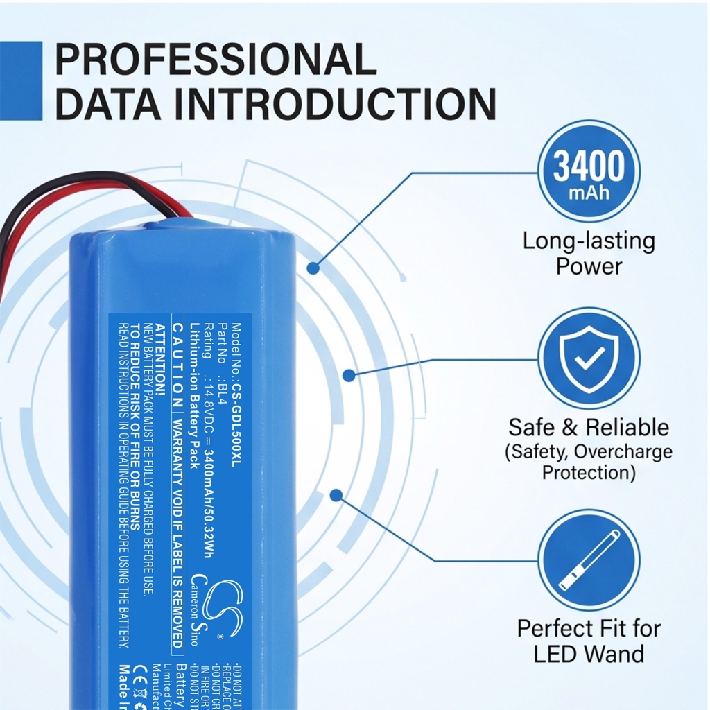 Batterier kompatibel med GODOX LC500 LC500 CS-GDL500XL