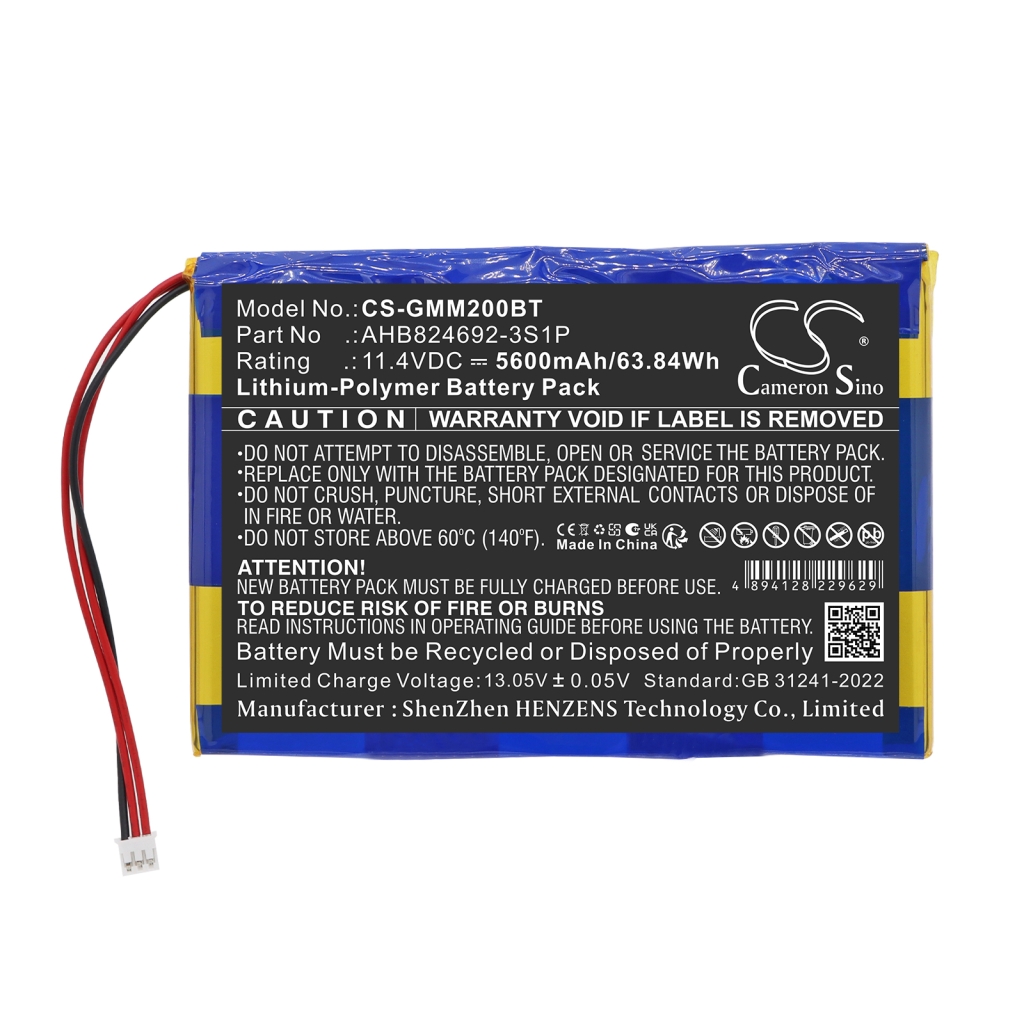 Batteri kompatibel med Golden media CS-GMM200BT