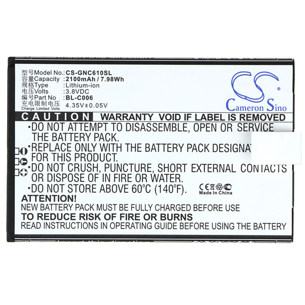 Batteri kompatibel med GIONEE CS-GNC610SL
