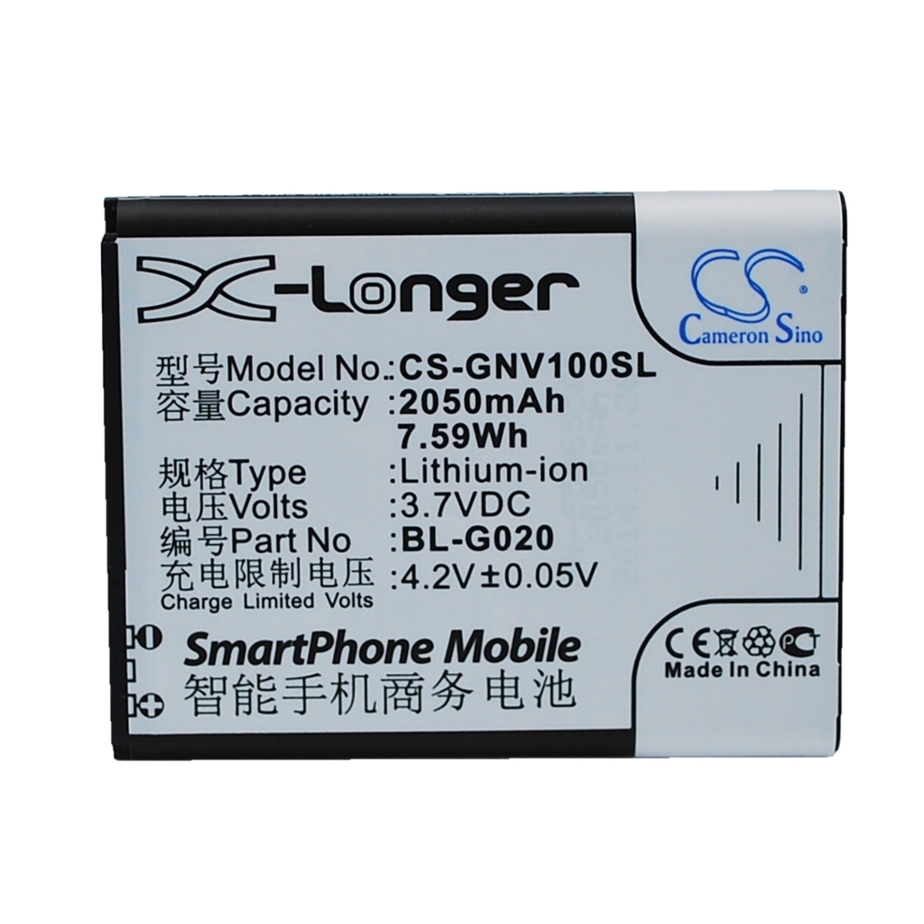 Cameron Sino X-Longer CS-GNV100SL flad frontetiketvisning: 2050mAh 7,59Wh 3,7V Li-ion