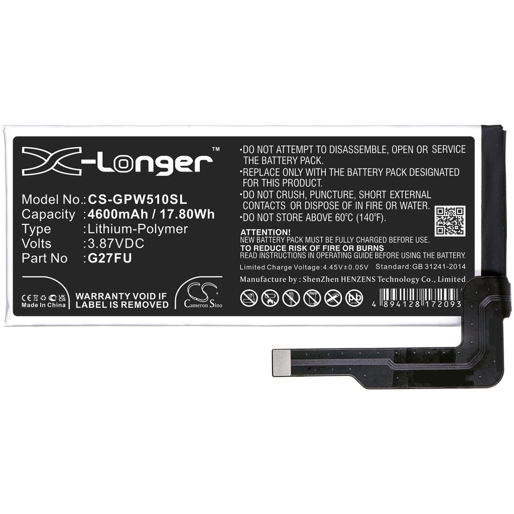 Mobiltelefonbatteri Google CS-GPW510SL