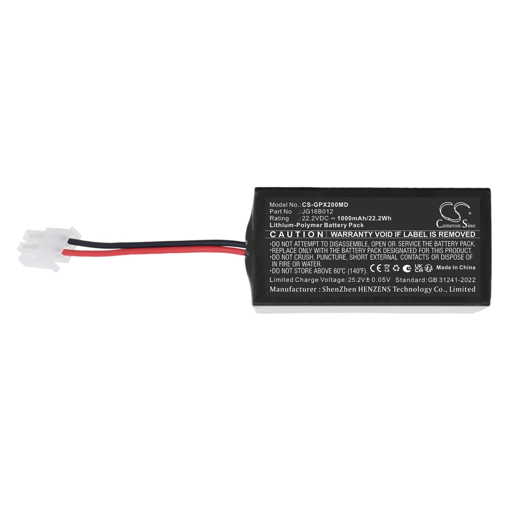 Batterier kompatibel med GENORAY PORT-X Ⅱ CS-GPX200MD