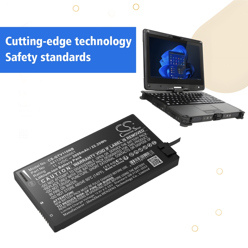 Batteri kompatibel med Getac CS-GTV110NB