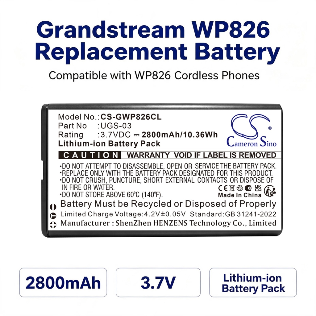 Batteri kompatibel med Grandstream CS-GWP826CL
