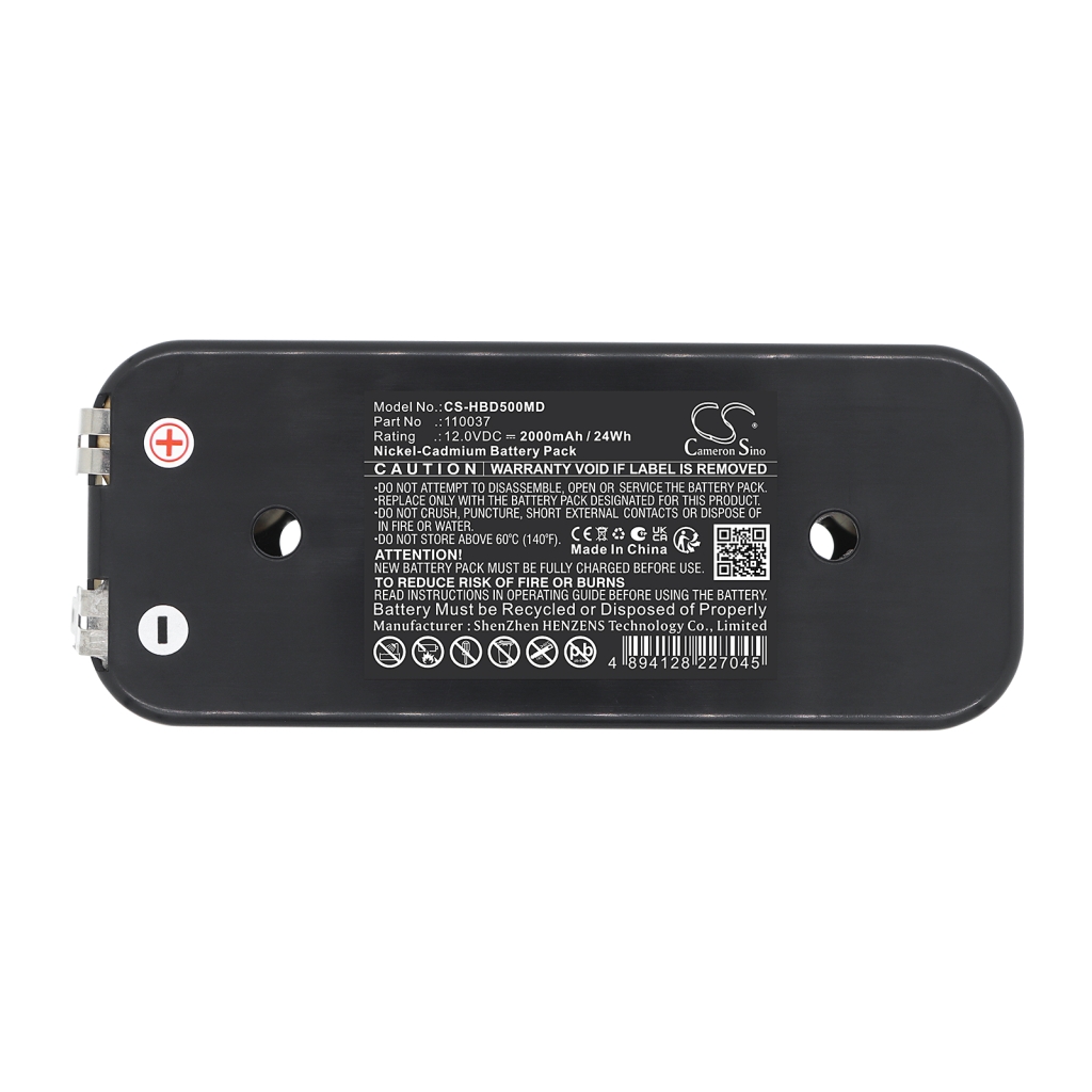Batteri kompatibel med Hellige Phillips CS-HBD500MD