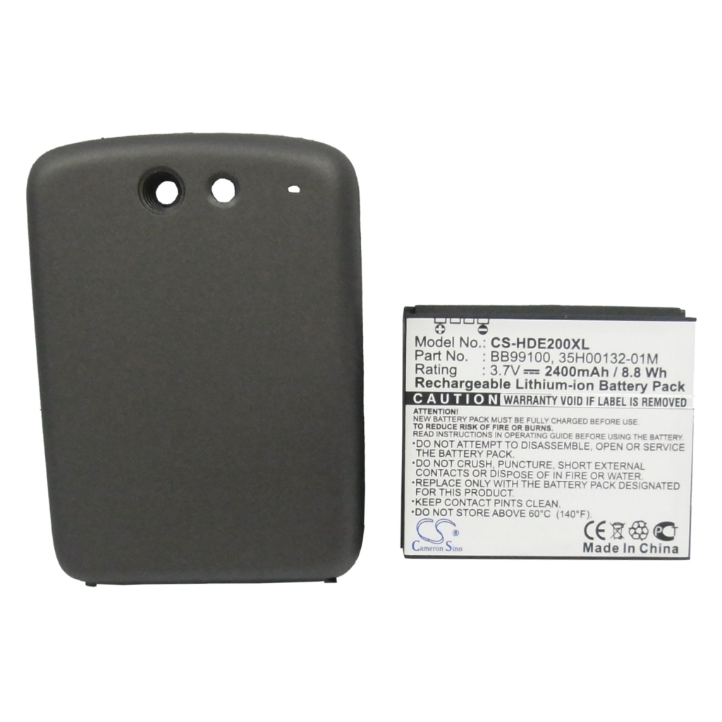 Cameron Sino CS-HDE200XL frontetiketvisning: 2400mAh 8,8Wh Rechargeable Li-ion, mørkt udvidet bagdæksel