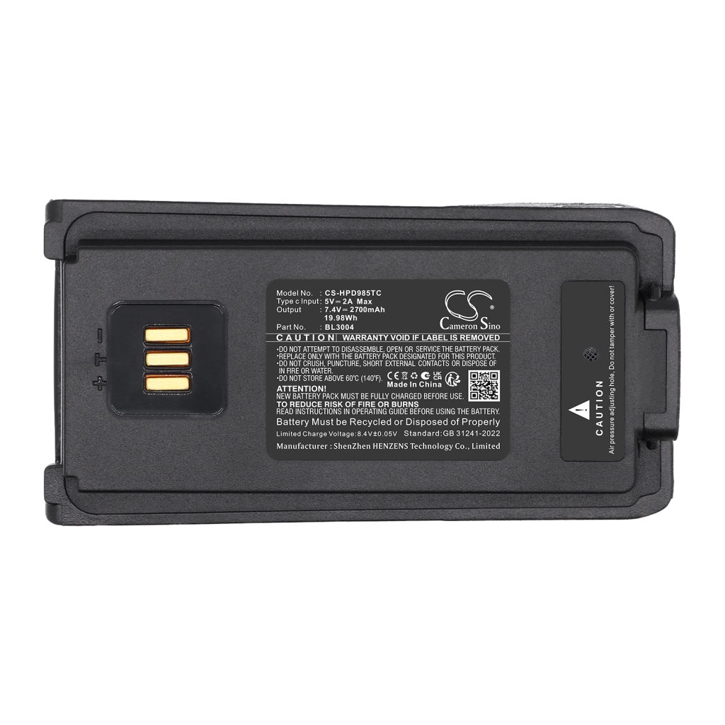 Batteri kompatibel med Hytera CS-HPD985TC